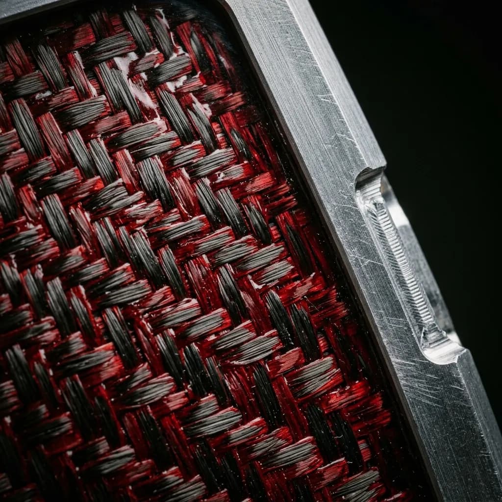 Carbon fiber weave detail showing PADO craftsmanship